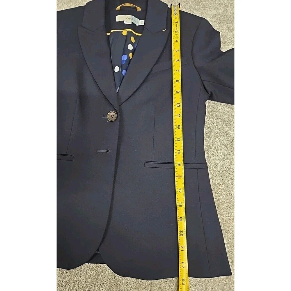 Boden Blazer Suit‎ Jacket Lined Navy Blue Pockets Women’s Size 4 PETITE / XS